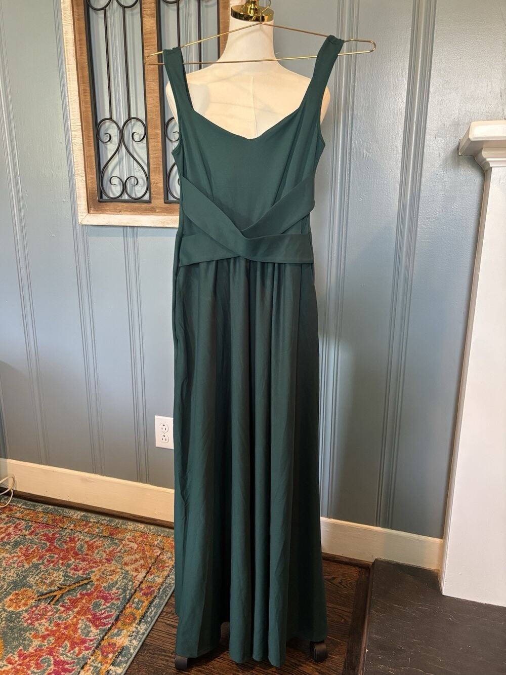 Halara Green Dopamine Rave Solid Sleeveless Maxi Dress Built-In Bra Stretch S